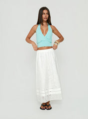 Isolie Tiered Maxi Skirt White Anglaise