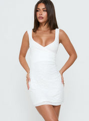Visions of Love Wrap Mini Dress White