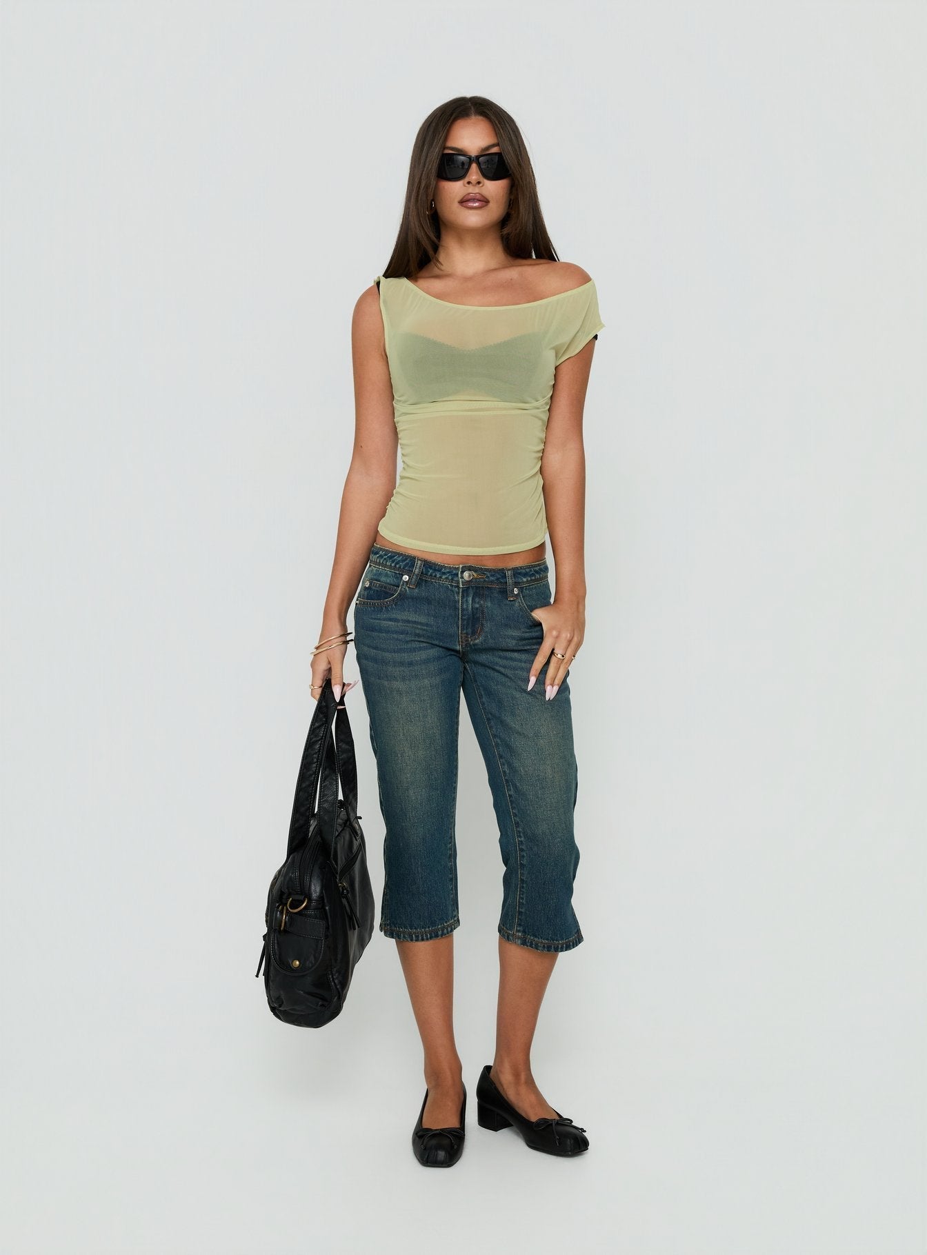 Tanjiro One Shoulder Top Green