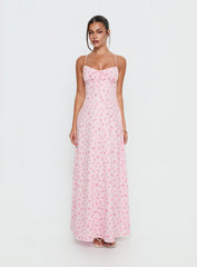 Members Only Maxi Dress Soft Pink Floral