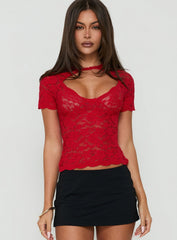 Giallo Lace Top Red