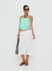 Kiss Me Quick 3/4 Lace Drawstring Pants White