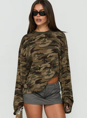Bloom Long Sleeve Top Camo