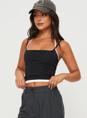 Premier Layered Tank Top Black