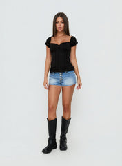 Suiter Frill Detail Top Black