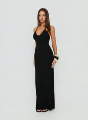 Pasita Halter Tie Up Maxi Dress Black
