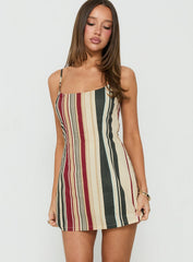 Yumiko Scoop Playsuit Multi Stripe