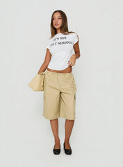 Allyza Baggy Cargo Shorts Stone