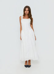 Mariette Panelled Midi Dress White