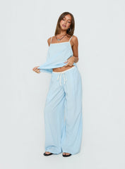 Nolei Contrast Pants Set Blue / White