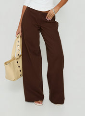 Hereos Mid Rise Baggy Leg Jeans Washed Chocolate