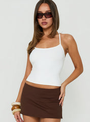 Daily Define Thin Strap Halter Tank Top White
