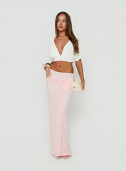 Isador Ruched Maxi Skirt Pink