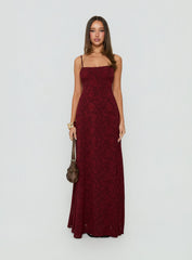 South of France Maxi Dress Burgundy