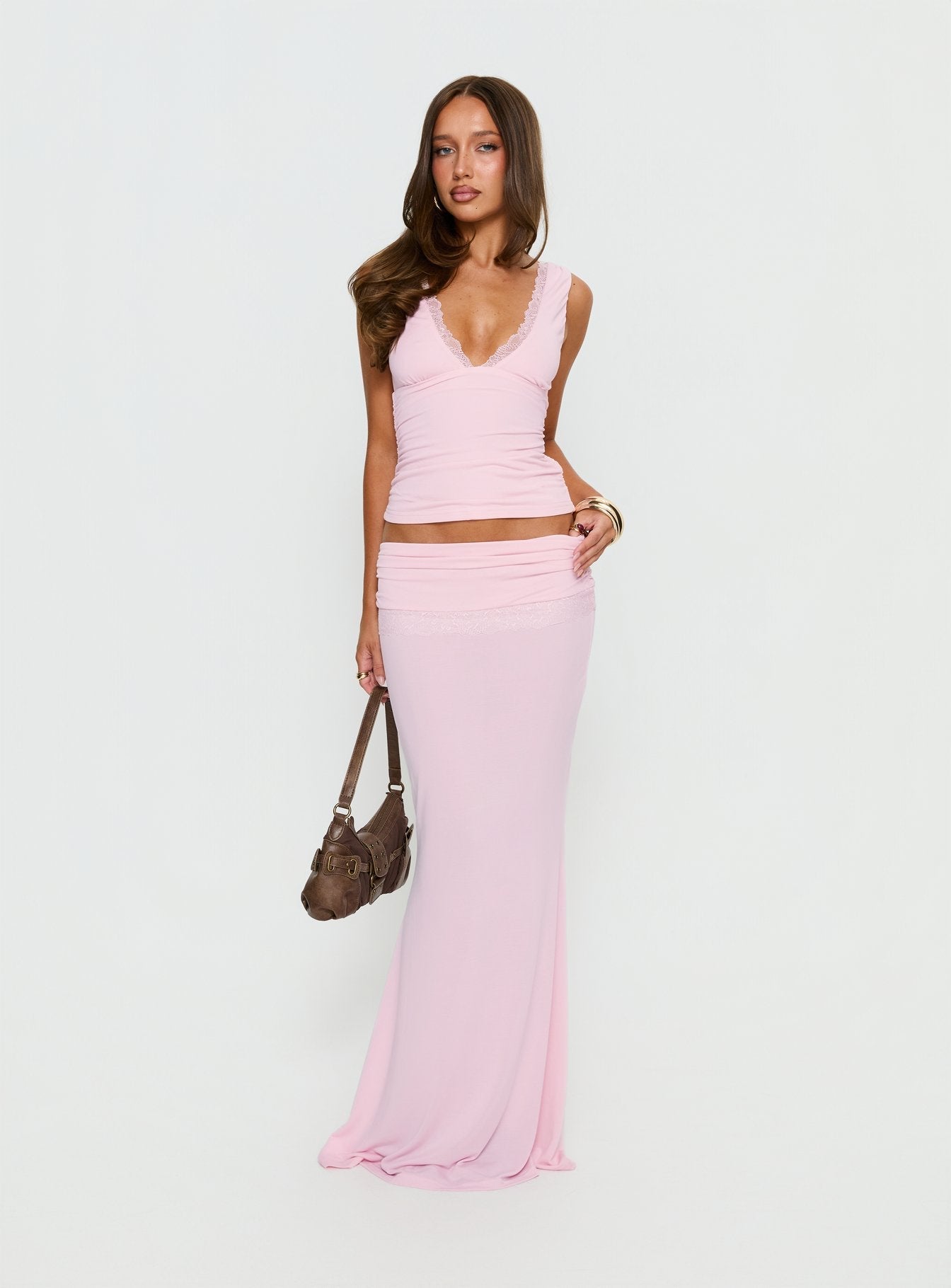 Zespri Jersey Maxi Skirt Pink