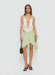 Daelen Waterfall Midi Skirt Mint