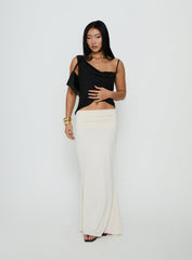 Liorah Foldover Waist Maxi Skirt Cream