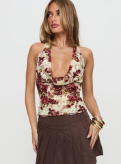 Capulet Halter Cowl Top Floral