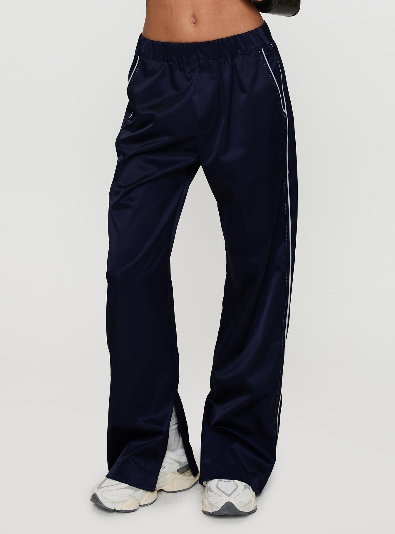 Travalta Satin Track Pant Navy