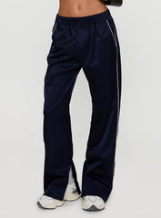 Travalta Satin Track Pant Navy