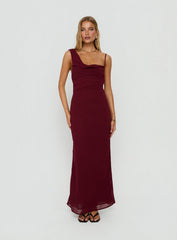 Laurisa Draped Maxi Dress Wine