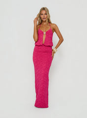 Sungold Halter Maxi Dress Gin Fizz