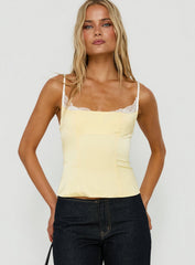 Renaissance Satin Corset Top Lemon