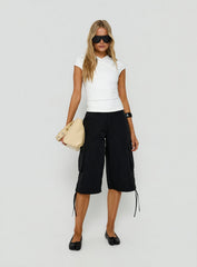 Hudsen Longline Nylon Cargo Shorts Black