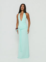 So Major Draped A-Line Maxi Dress Blue