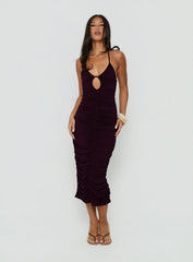 Gracie Halter Neck Midi Dress Plum