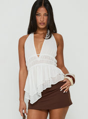 Lay It Halter Top White