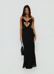 Isamia Frill Cutout Maxi Dress Black