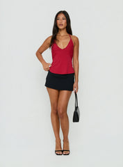 Adalinn Cross Back Ruched Top Red