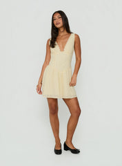 Thinking Bout You Lace Trim Sleeveless Mini Dress Butter