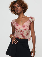 Time After Top Pink Floral
