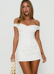 Yumiko Sweetheart Neckline Romper White