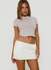 Lunea Concealed Waistband Mini Skirt White