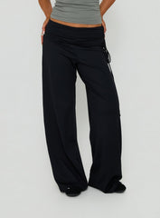 Daily Define Ruched Tie Side Pants Black