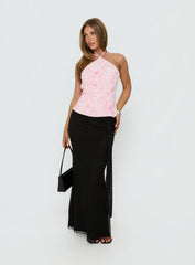 Evolet Embellished Halter Top Pink