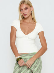 Baseline Cross Over Cap Sleeve Top White