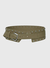 Fast Paced Stud Detail Belt Beige