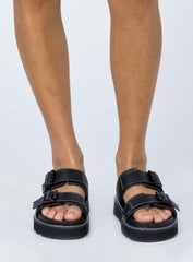 Ma Belle Sandals Contrast Stitch black