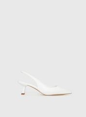 Denalia Pointed Toe Heels White Matte
