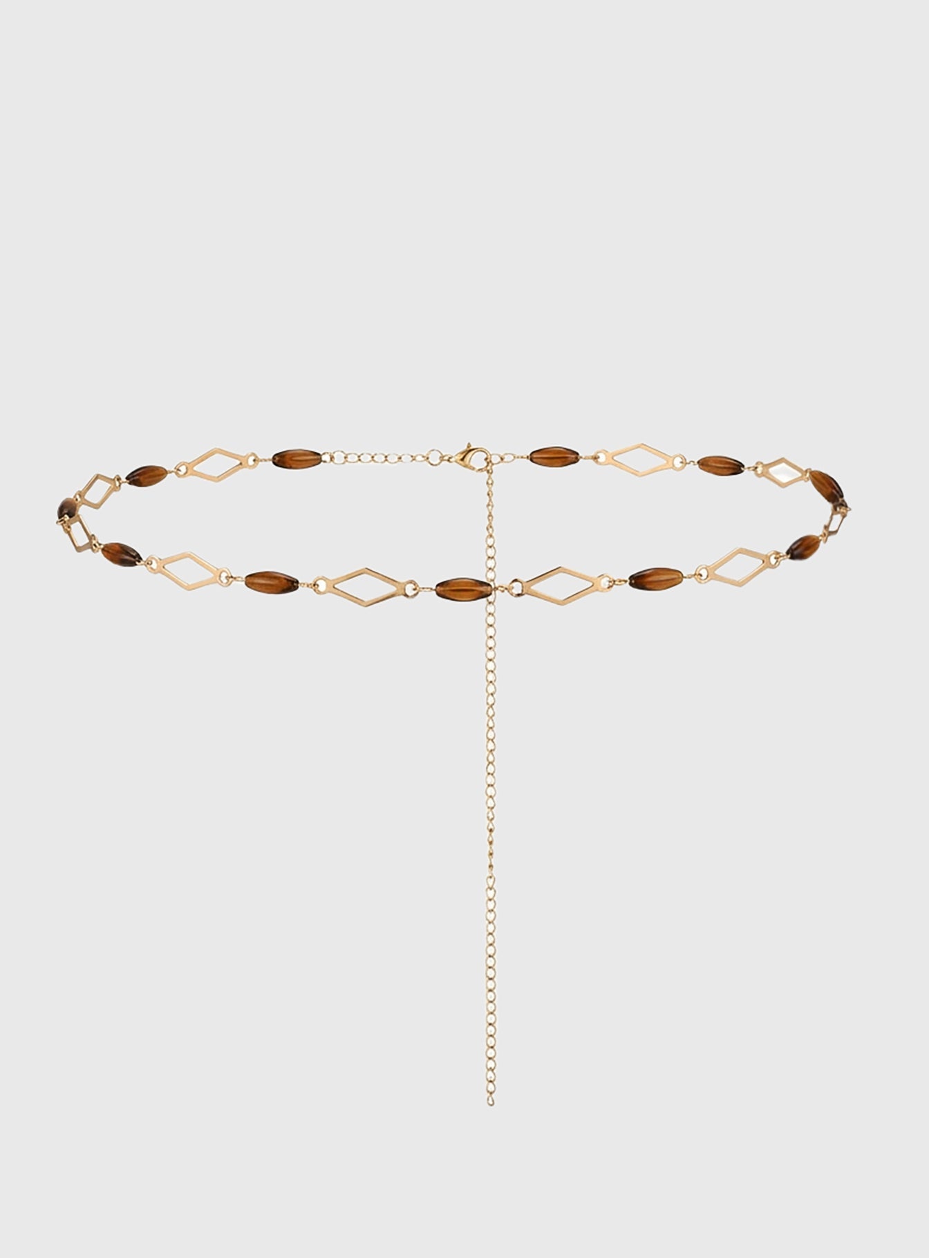 Long Weekends Beaded Chain Belt Gold / Brown