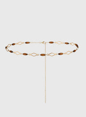 Long Weekends Beaded Chain Belt Gold / Brown