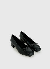 Therapy Sire Block Heel Ballerina Shoes Black
