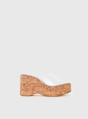 Pale Moonlight Platform Heels Cork / Clear