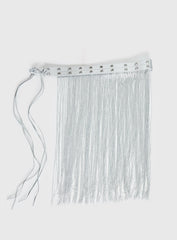 Artemas Studded Tassel Belt Silver
