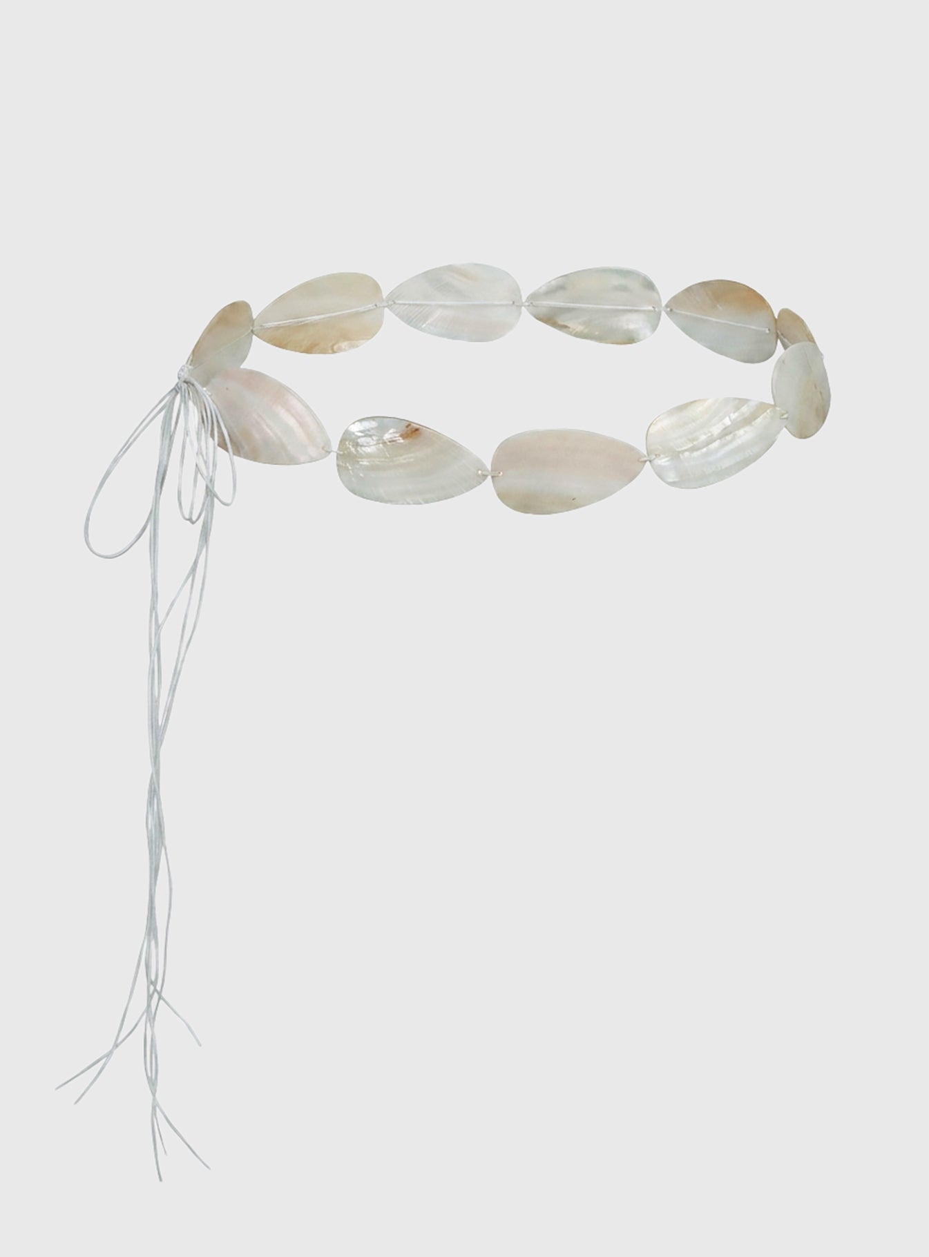 Jezza Shell Tie Side Belt White