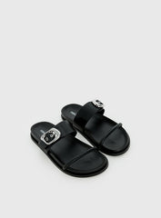Worth It Buckle Detail Sandals Black
